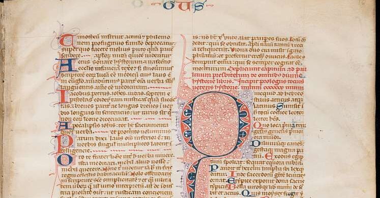 Manuscrito de la Biblia del siglo XIII.