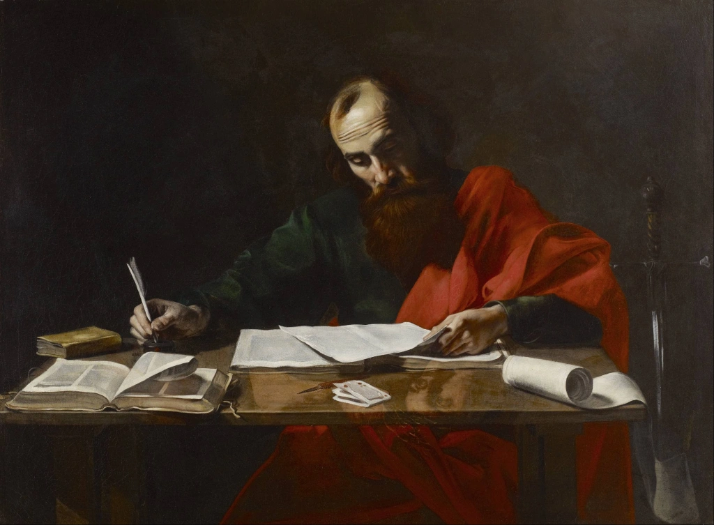 Pablo escribiendo una epístola